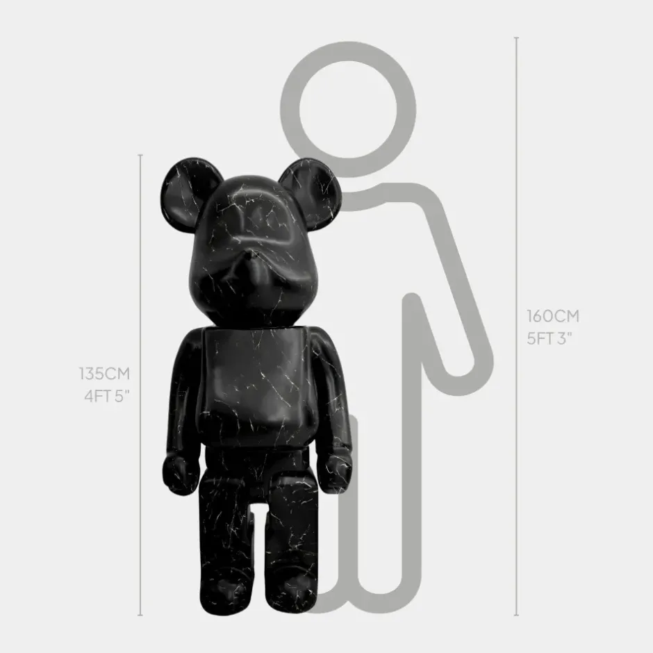 Statues & Sculptures Floor Standing|Animals^Aero Bear 135cm Black Resin Indoor Sculpture
