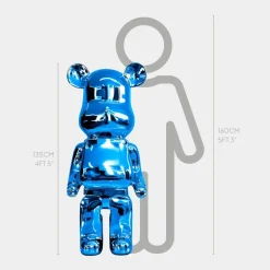 Statues & Sculptures Floor Standing|Animals^Aero Bear 135cm Blue Resin Indoor Sculpture