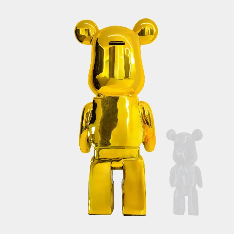 Statues & Sculptures Floor Standing|Animals^Aero Bear 135cm Gold Resin Indoor Sculpture
