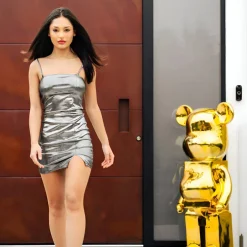 Statues & Sculptures Floor Standing|Animals^Aero Bear 135cm Gold Resin Indoor Sculpture