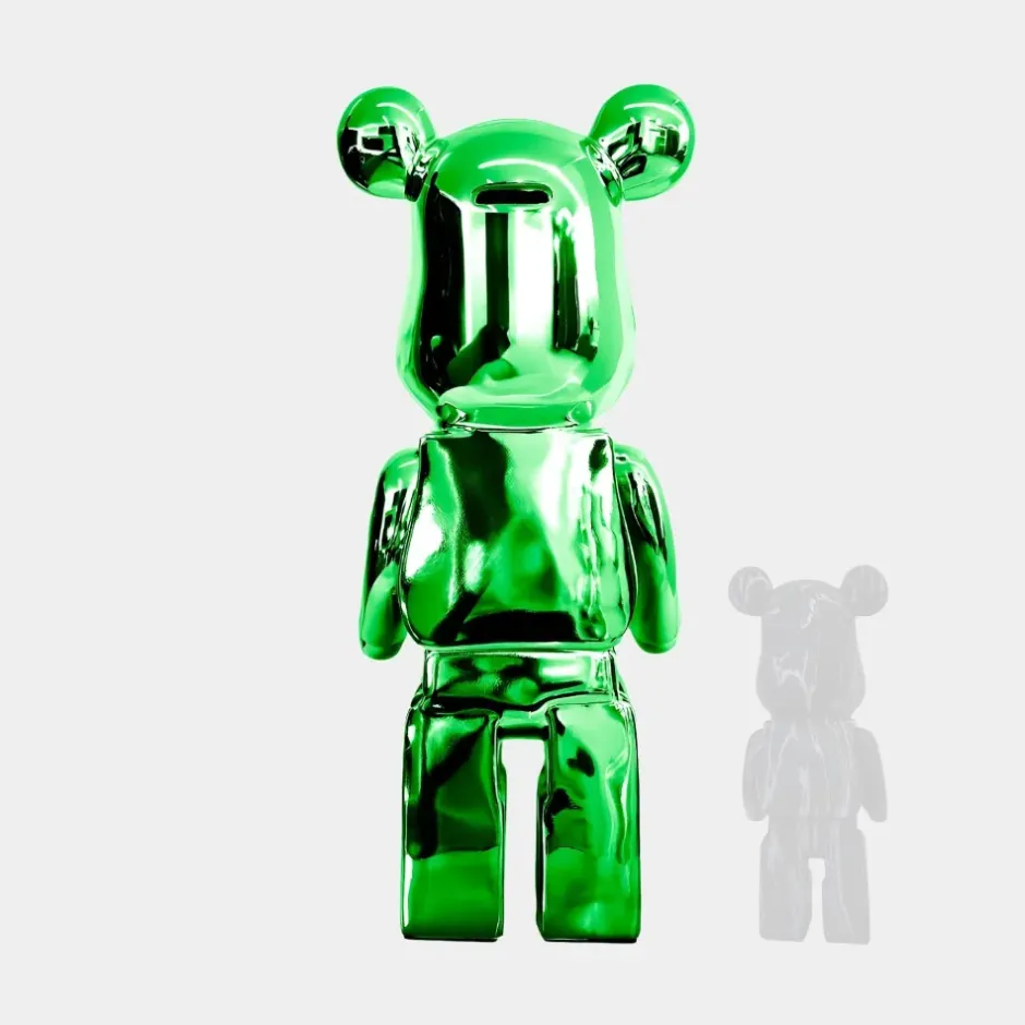 Statues & Sculptures Floor Standing|Animals^Aero Bear 135cm Green Resin Indoor Sculpture