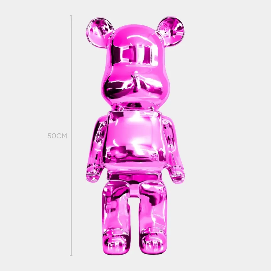 Statues & Sculptures Table Top|Floor Standing^Aero Bear 50cm Pink Resin Indoor Sculpture