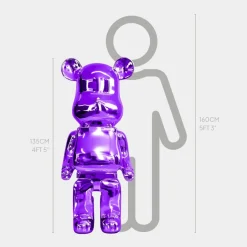 Statues & Sculptures Floor Standing|Animals^Aero Bear 135cm Purple Resin Indoor Sculpture