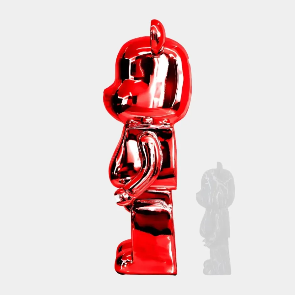 Statues & Sculptures Floor Standing|Animals^Aero Bear 135cm Red Resin Indoor Sculpture
