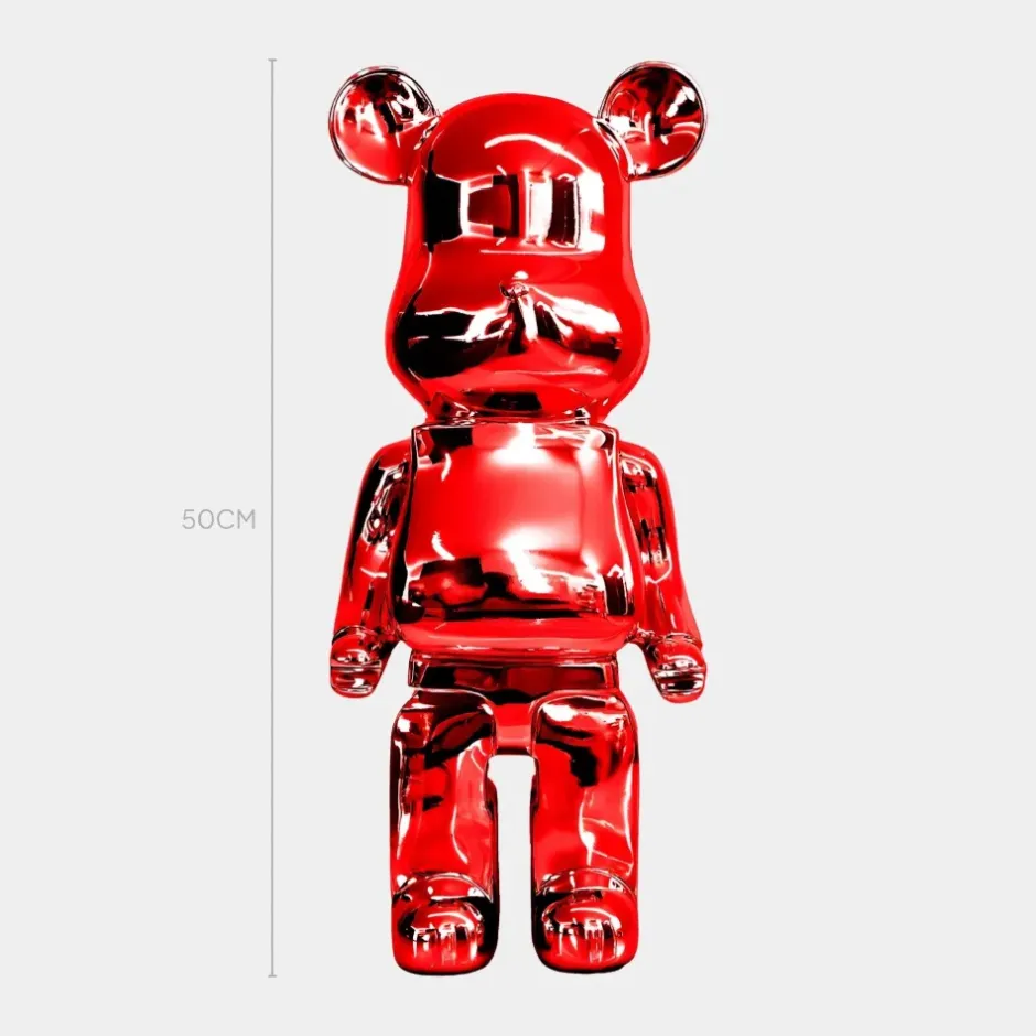 Statues & Sculptures Table Top|Floor Standing^Aero Bear 50cm Red Resin Indoor Sculpture