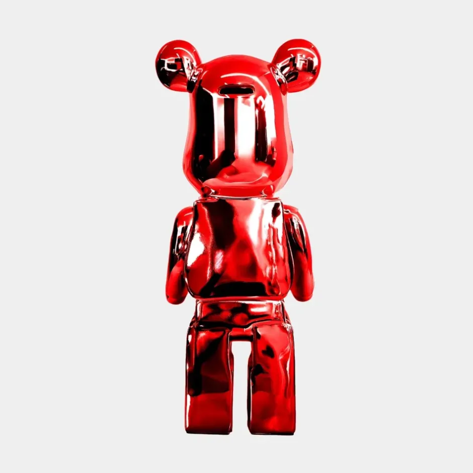 Statues & Sculptures Table Top|Floor Standing^Aero Bear 50cm Red Resin Indoor Sculpture