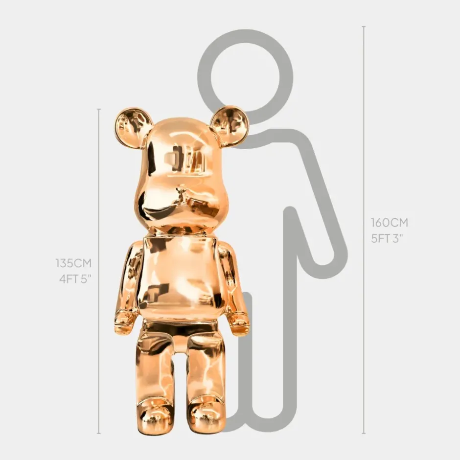 Statues & Sculptures Floor Standing|Animals^Aero Bear 135cm Rose Gold Resin Indoor Sculpture