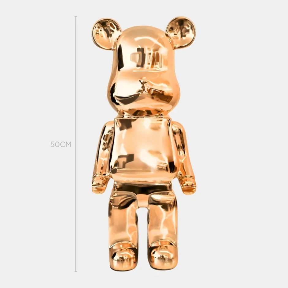 Statues & Sculptures Table Top|Floor Standing^Aero Bear 50cm Rose Gold Resin Indoor Sculpture