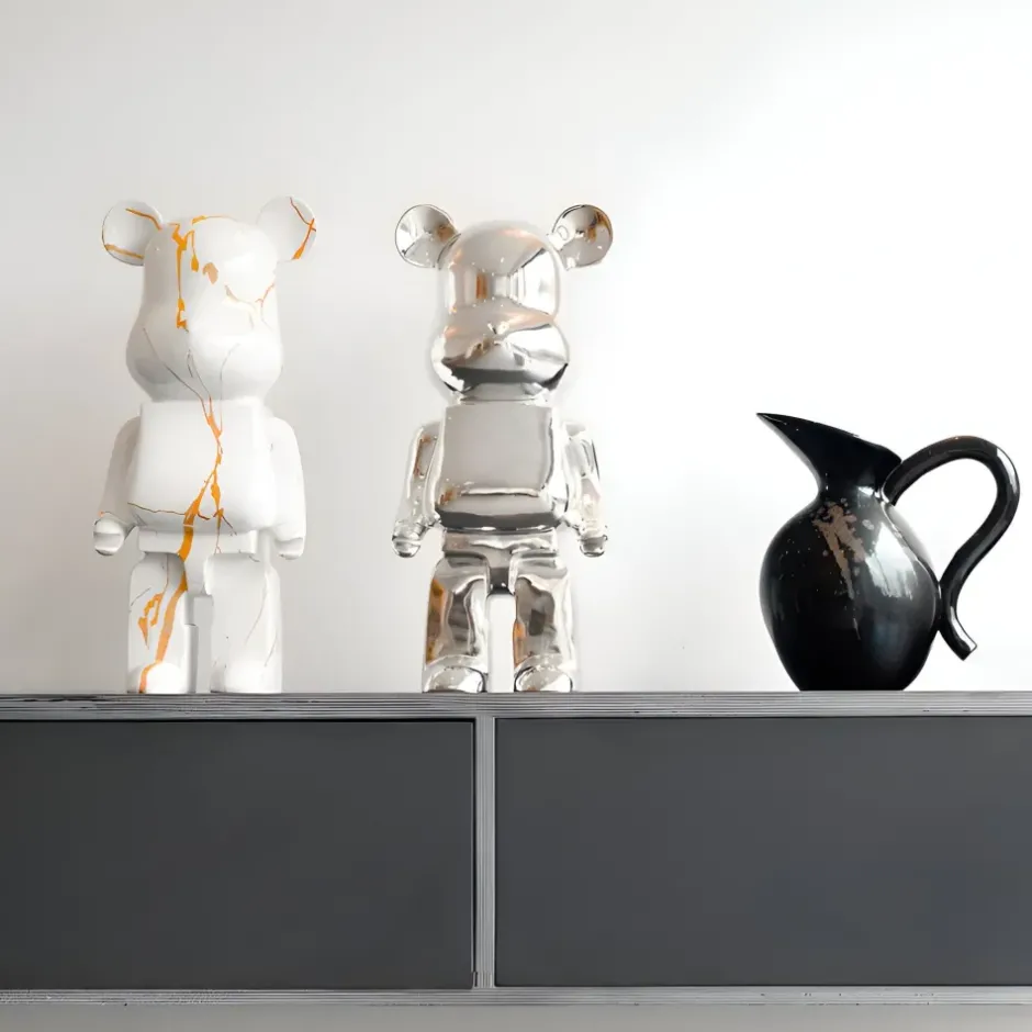 Statues & Sculptures Table Top|Floor Standing^Aero Bear 50cm White Resin Indoor Sculpture