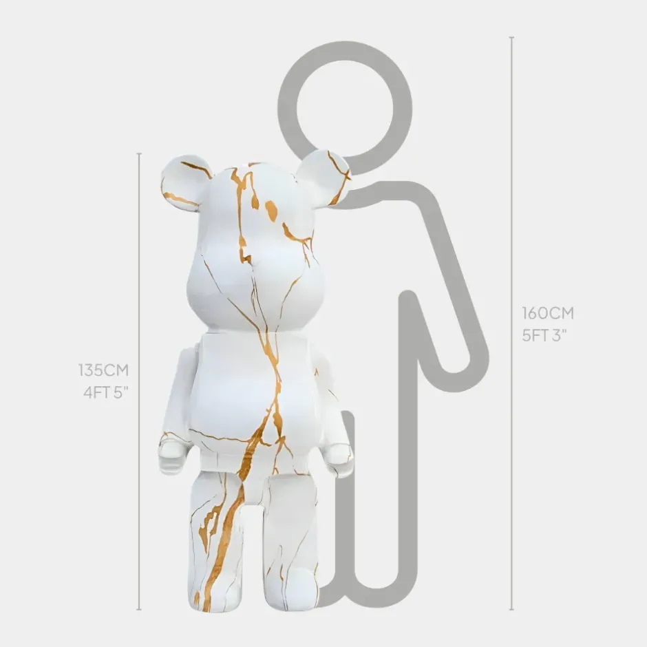 Statues & Sculptures Floor Standing|Animals^Aero Bear 135cm White Resin Indoor Sculpture