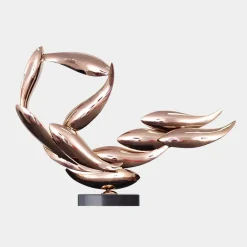 Statues & Sculptures Table Top|Abstract^Aero Stream 50cm Copper Metal Indoor Sculpture