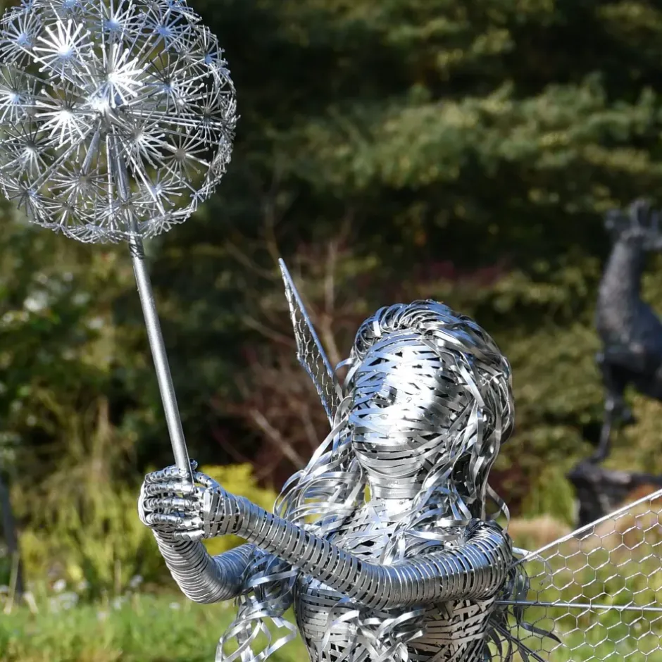 Statues & Sculptures Fairies^Alette Fairy 60cm Metal Wire Garden Sculpture