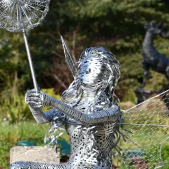 Statues & Sculptures Fairies^Alette Fairy Metal Wire Garden Sculpture