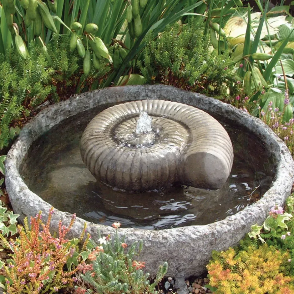 Statues & Sculptures Water Features^Ammonite Fossil Stone Garden Water Feature