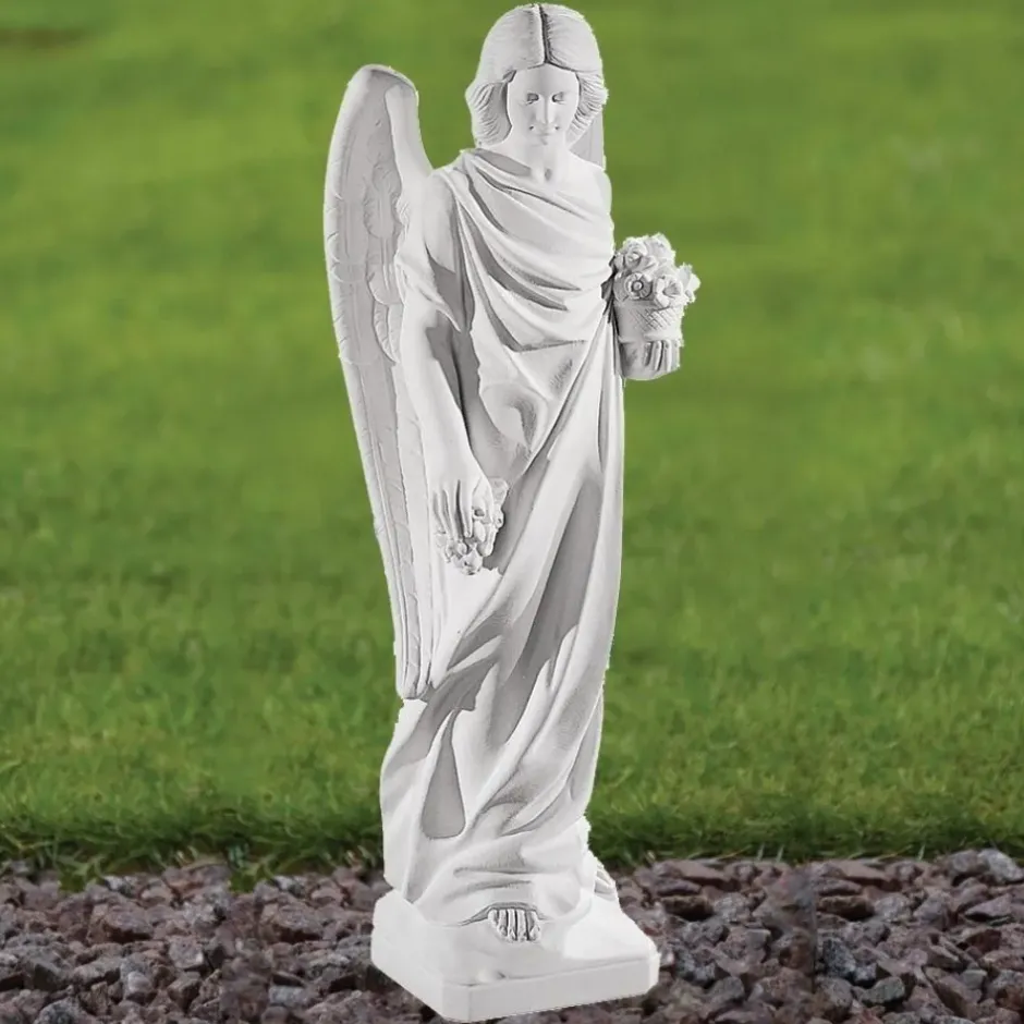 Statues & Sculptures Angel^Angel 69cm Marble Resin Garden Statue