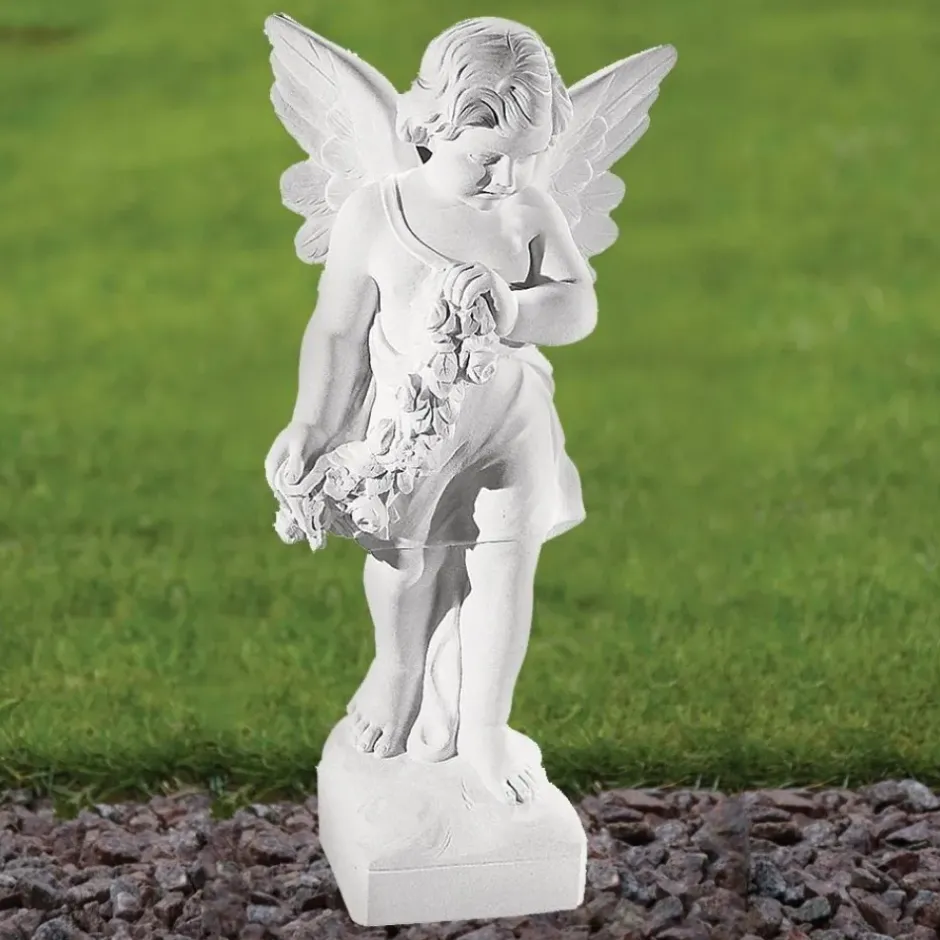 Statues & Sculptures Angel^Angel 60cm Marble Resin Garden Statue