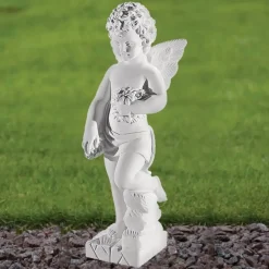 Statues & Sculptures Angel^Angel 44cm Marble Resin Garden Statue