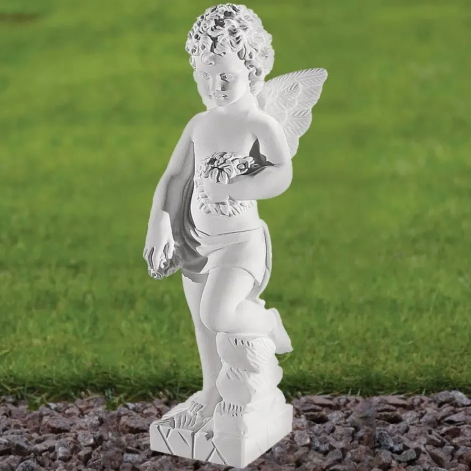 Statues & Sculptures Angel^Angel 44cm Marble Resin Garden Statue