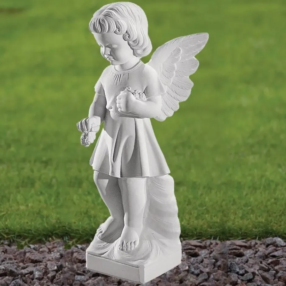 Statues & Sculptures Angel^Angel 47cm Marble Resin Garden Statue