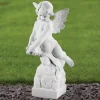 Statues & Sculptures Angel^Angel Figurine 48cm Marble Resin Garden Statue