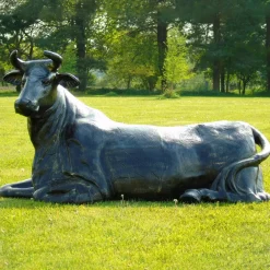 Statues & Sculptures Farm^Angus Cow Life-Size Bronze Metal Garden Statue