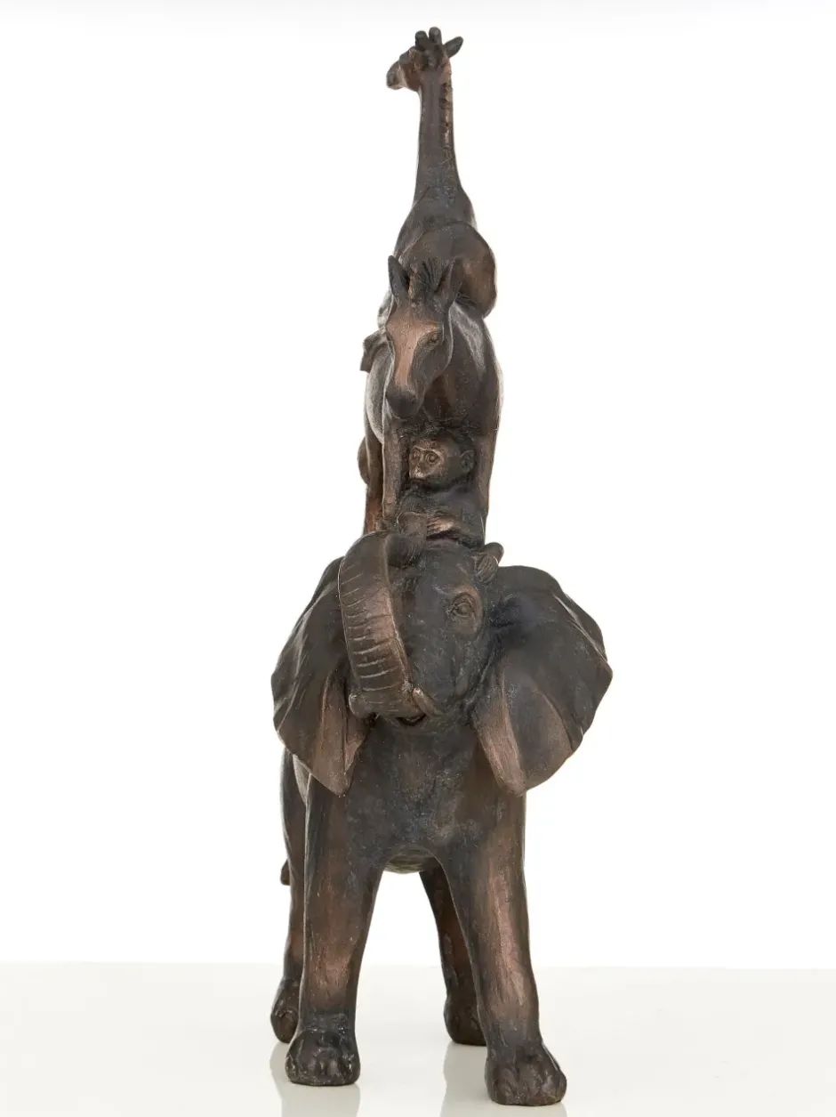 Statues & Sculptures Table Top|Contemporary^Animal Ascent 46cm Bronze Resin Indoor Statue