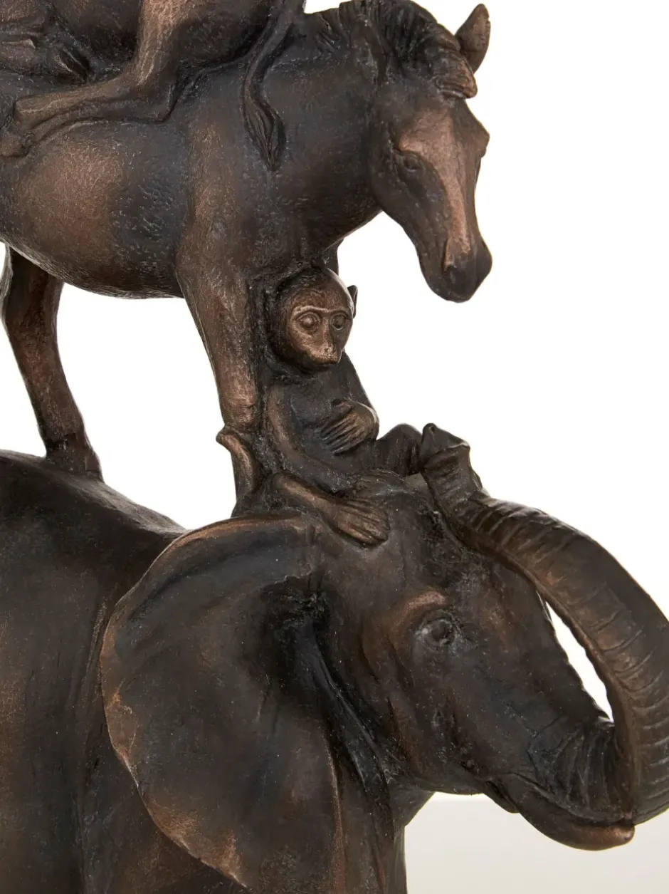 Statues & Sculptures Table Top|Contemporary^Animal Ascent 46cm Bronze Resin Indoor Statue