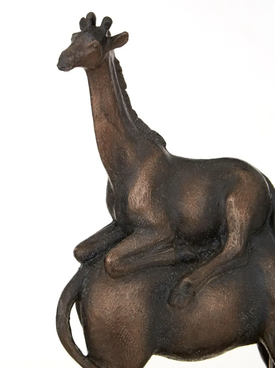 Statues & Sculptures Table Top|Contemporary^Animal Ascent 46cm Bronze Resin Indoor Statue