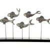 Statues & Sculptures Table Top|Animals^Aqua Symphony Fish 35cm Wood Indoor Sculpture