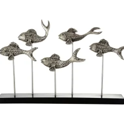 Statues & Sculptures Table Top|Animals^Aqua Symphony Fish 35cm Wood Indoor Sculpture