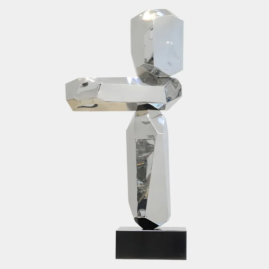 Statues & Sculptures Table Top|Floor Standing^Astrolith 90cm Silver Metal Indoor Sculpture v1