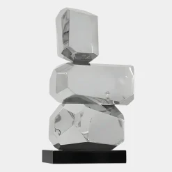 Statues & Sculptures Table Top|Abstract^Astrolith 73cm Silver Metal Indoor Sculpture v2