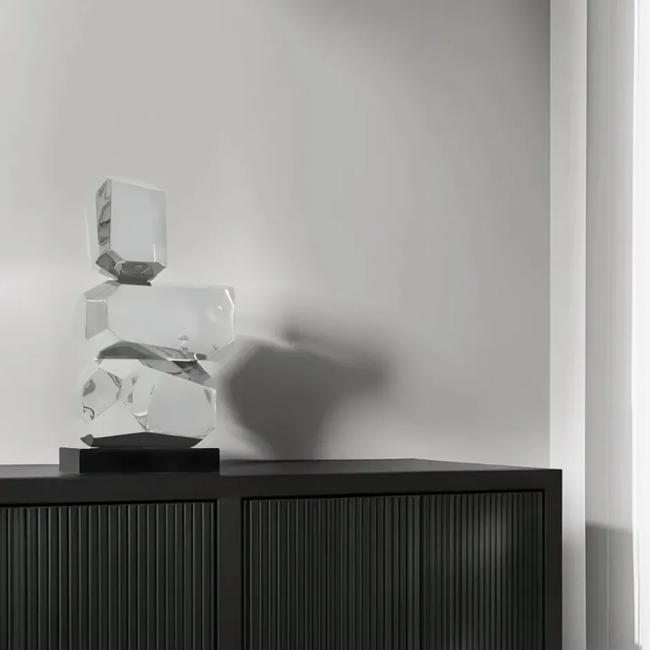 Statues & Sculptures Table Top|Abstract^Astrolith 73cm Silver Metal Indoor Sculpture v2