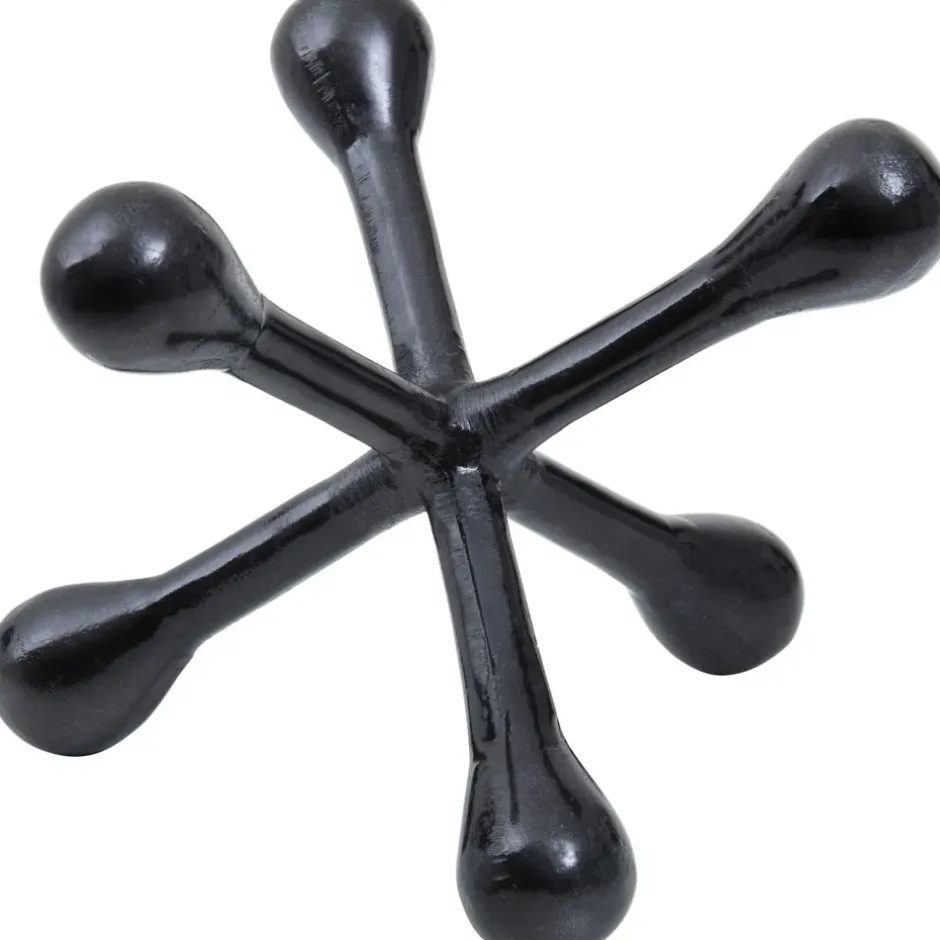 Statues & Sculptures Table Top|Abstract^Atomic Bloom 16cm Black Metal Indoor Sculpture