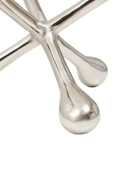 Statues & Sculptures Table Top|Abstract^Atomic Bloom 14cm Silver Metal Indoor Sculpture