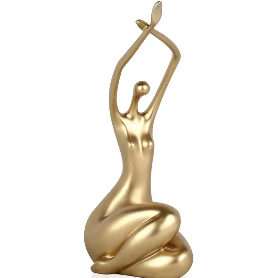 Statues & Sculptures Table Top|Figurative^Awakened Grace 32cm Gold Resin Indoor Sculpture