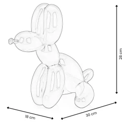 Statues & Sculptures Floor Standing|Table Top^Balloon Dog & Bone 28cm Yellow Resin Indoor Sculpture