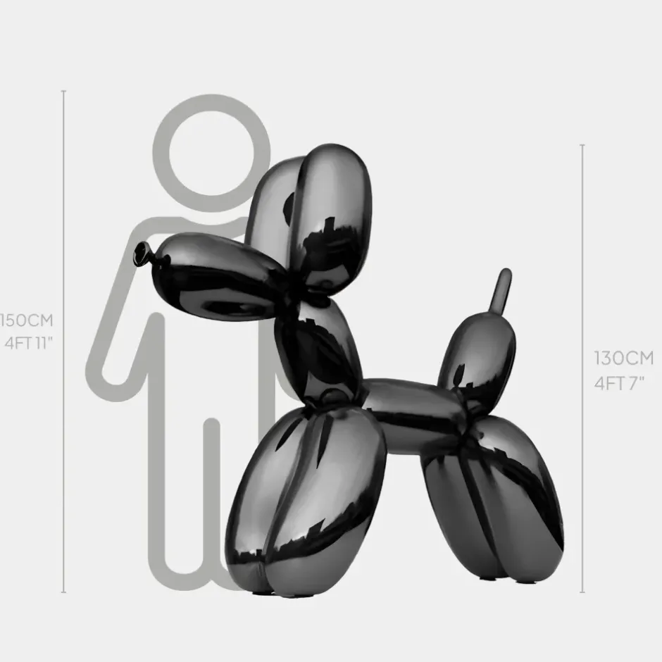Statues & Sculptures Floor Standing|Balloon Dogs^Balloon Dog 130cm Black Fibreglass Indoor Sculpture