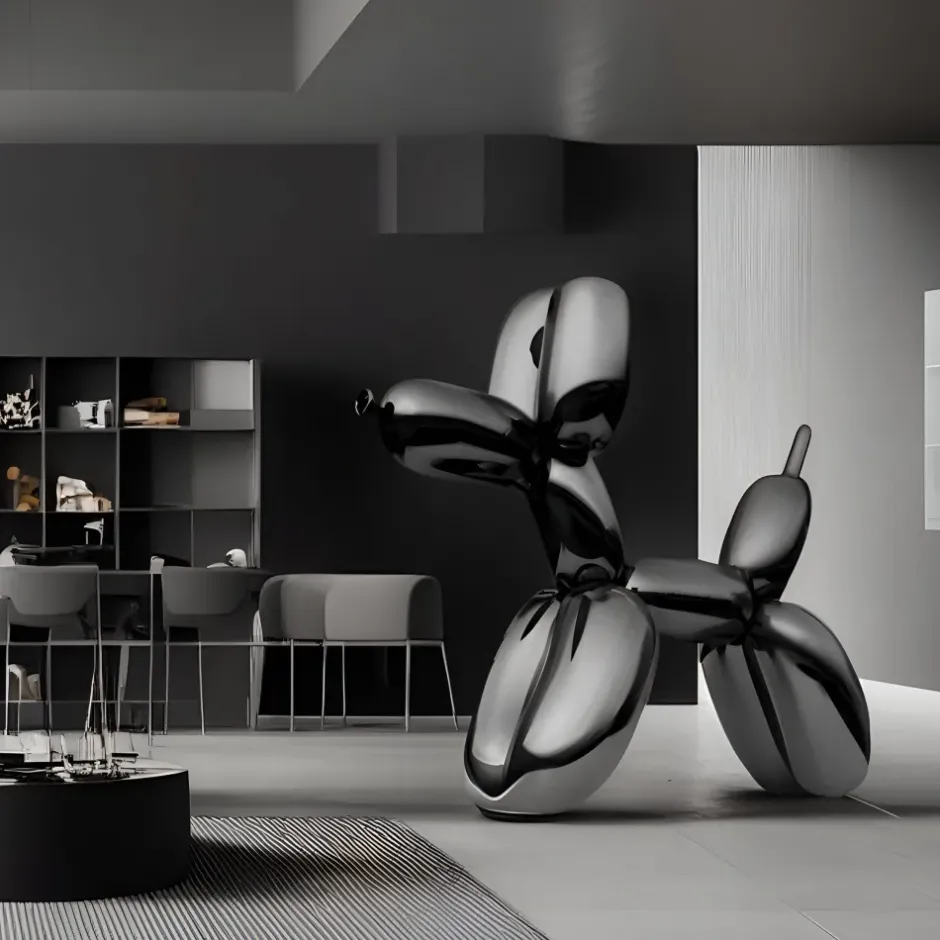 Statues & Sculptures Floor Standing|Balloon Dogs^Balloon Dog 80cm Black Fibreglass Indoor Sculpture