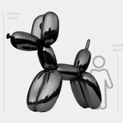 Statues & Sculptures Giant|Floor Standing^Balloon Dog 240cm Black Metal Garden Sculpture