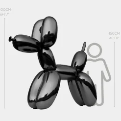 Statues & Sculptures Giant|Floor Standing^Balloon Dog 200cm Black Metal Garden Sculpture