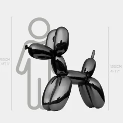 Statues & Sculptures Floor Standing|Balloon Dogs^Balloon Dog 130cm Black Metal Garden Sculpture