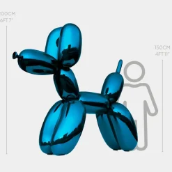 Statues & Sculptures Giant|Floor Standing^Balloon Dog 200cm Blue Fibreglass Indoor Sculpture
