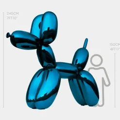 Statues & Sculptures Giant|Floor Standing^Balloon Dog 240cm Blue Fibreglass Indoor Sculpture