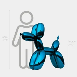Statues & Sculptures Floor Standing|Balloon Dogs^Balloon Dog 100cm Blue Metal Garden Sculpture