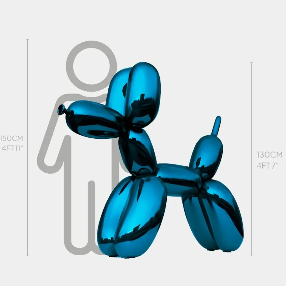 Statues & Sculptures Floor Standing|Balloon Dogs^Balloon Dog 130cm Blue Metal Garden Sculpture