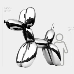 Statues & Sculptures Giant|Floor Standing^Balloon Dog 240cm Chrome Fibreglass Indoor Sculpture