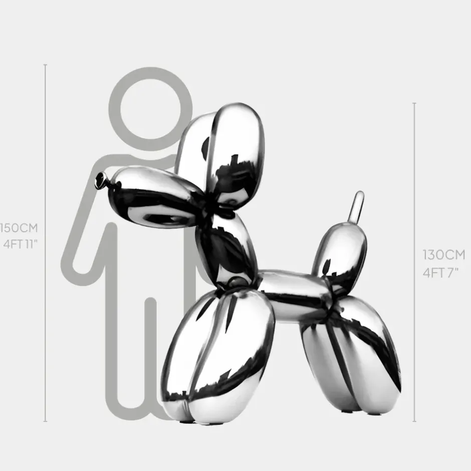 Statues & Sculptures Floor Standing|Balloon Dogs^Balloon Dog 130cm Chrome Fibreglass Indoor Sculpture