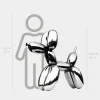 Statues & Sculptures Floor Standing|Balloon Dogs^Balloon Dog 100cm Chrome Fibreglass Indoor Sculpture