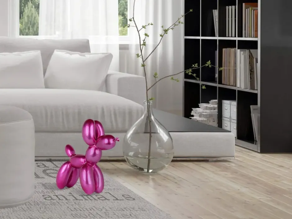 Statues & Sculptures Table Top|Floor Standing^Balloon Dog 46cm Fuchsia Resin Indoor Sculpture